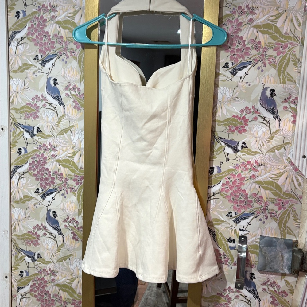 NWT!! Zara Cream Halter Fit-and-Flare Mini Dress - Picture 5 of 5